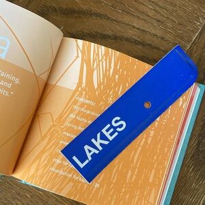 🟢3/$15 Blue Michigan LAKES license plate Bookmark made from metal